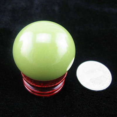 厂家直销夜明珠夜光石原石圆形夜光球月光石萤石带座