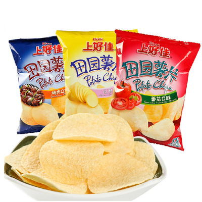 上好佳田园薯片 番茄味 烤肉口味50g/包 经典薯片 无反式脂肪