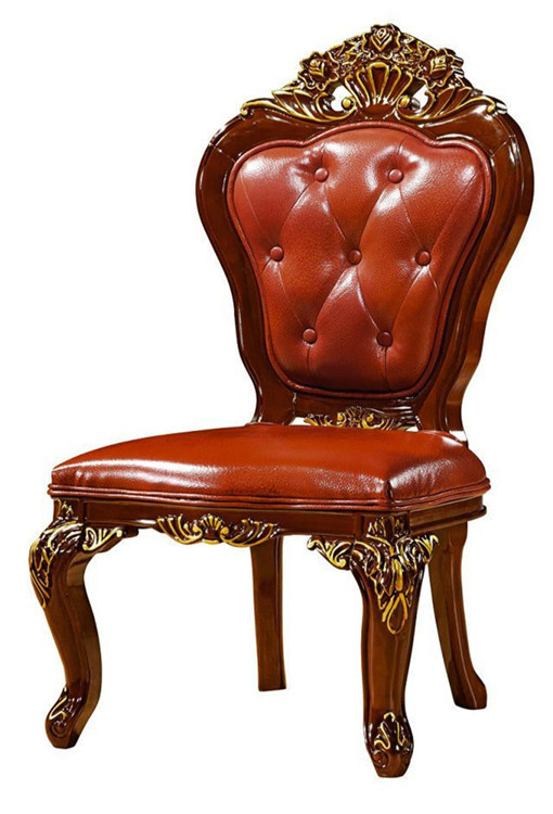 新款欧式餐厅橡木椅子 豪华实木餐椅 高档绒布白色餐椅 酒店椅子