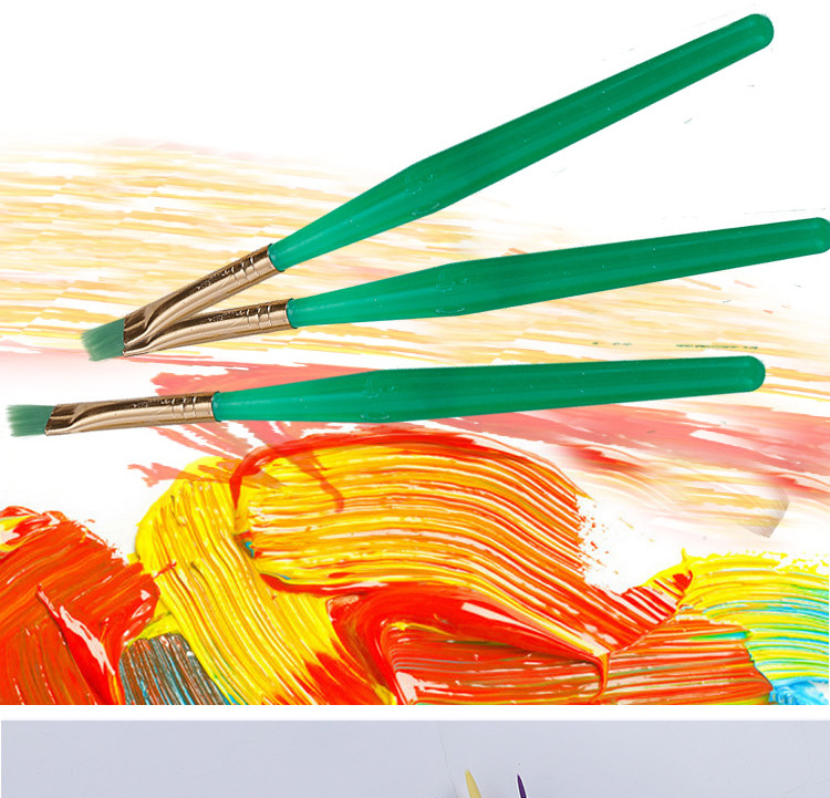 专用手绘画笔 彩色塑料杆油画笔 彩色尼龙丝笔画笔 儿童水彩笔