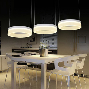 led吊灯三头现代简约餐厅灯吧台灯亚克力餐吊灯创意吧台灯具