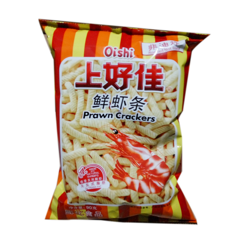上好佳系列 鲜虾片薯条90g 休闲膨化食品 香脆美味80后怀旧零食