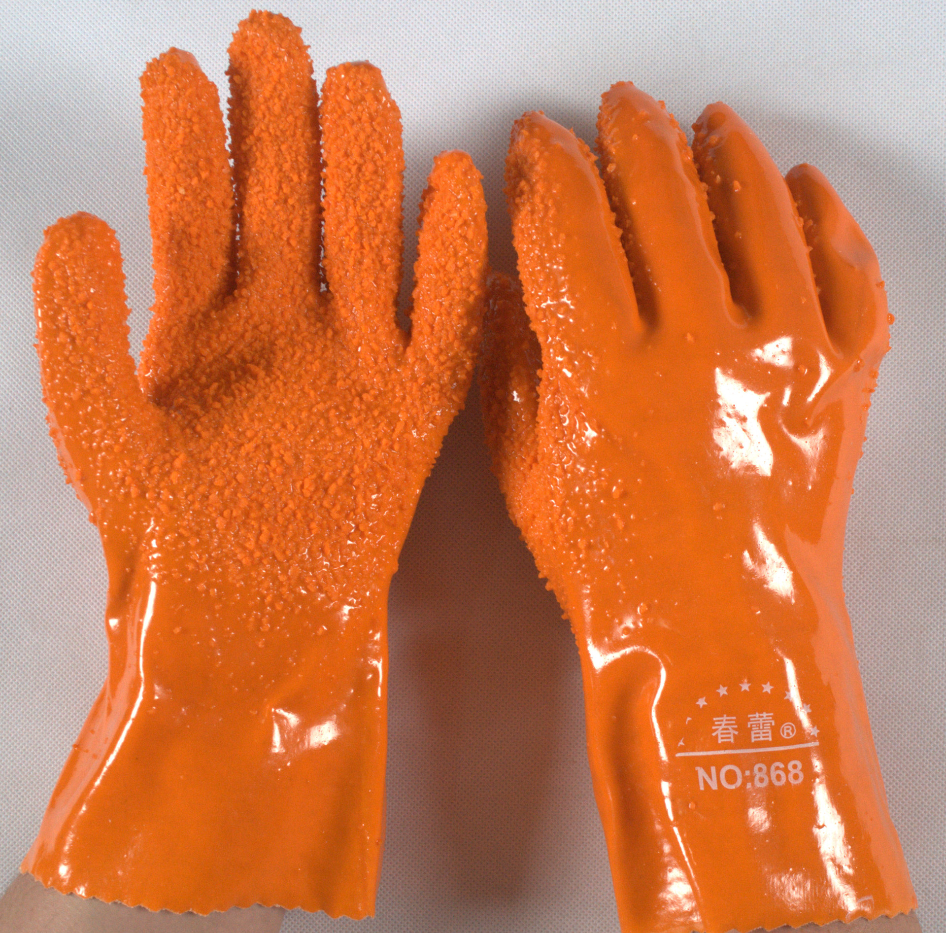 春蕾868止滑耐油耐酸碱手套 浸塑手套 塑料颗粒手套 防滑手套