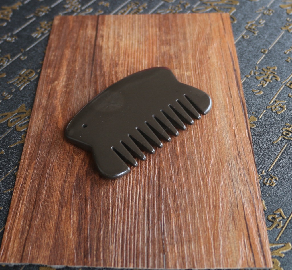 正品天然5a泗滨砭石梳子砭石刮痧板多功能两用砭石梳批发零售