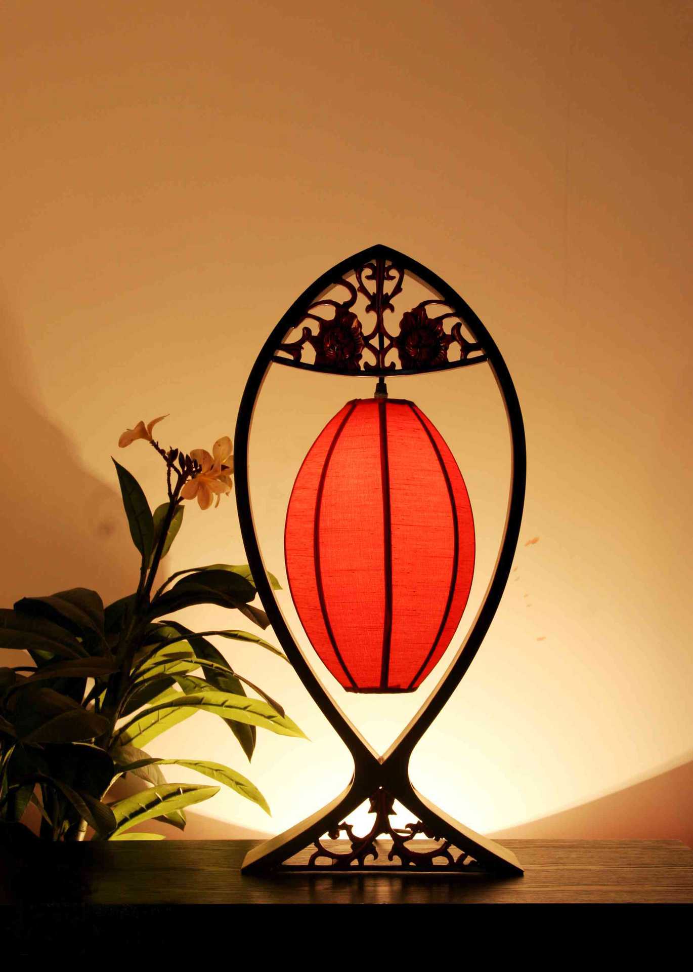 【厂家生产批发】中国风树脂工艺台灯,鱼形设计,5星酒店专用