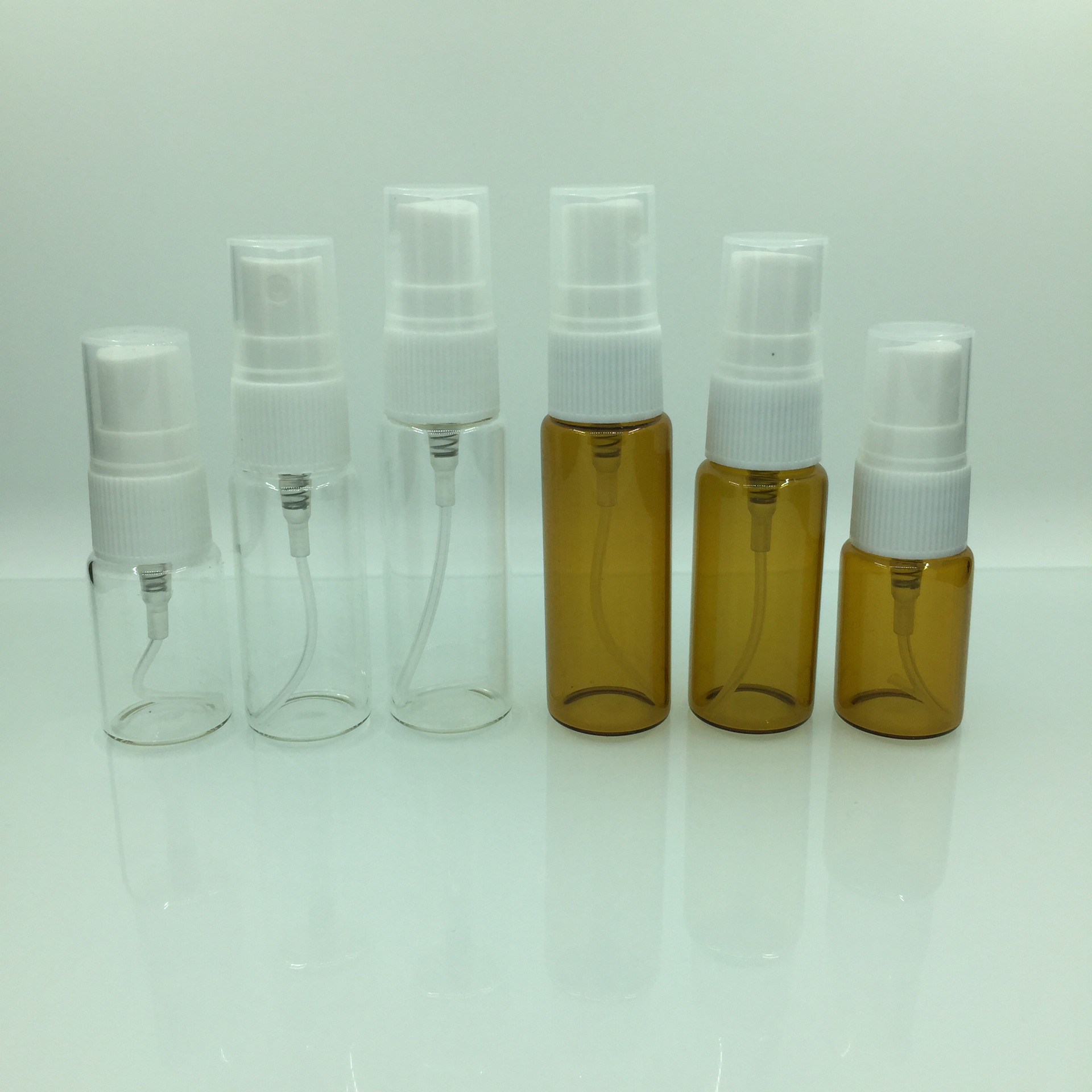 供应15ml棕色香水玻璃喷雾瓶 现货10ml透明小喷瓶5ml拉管分装包材