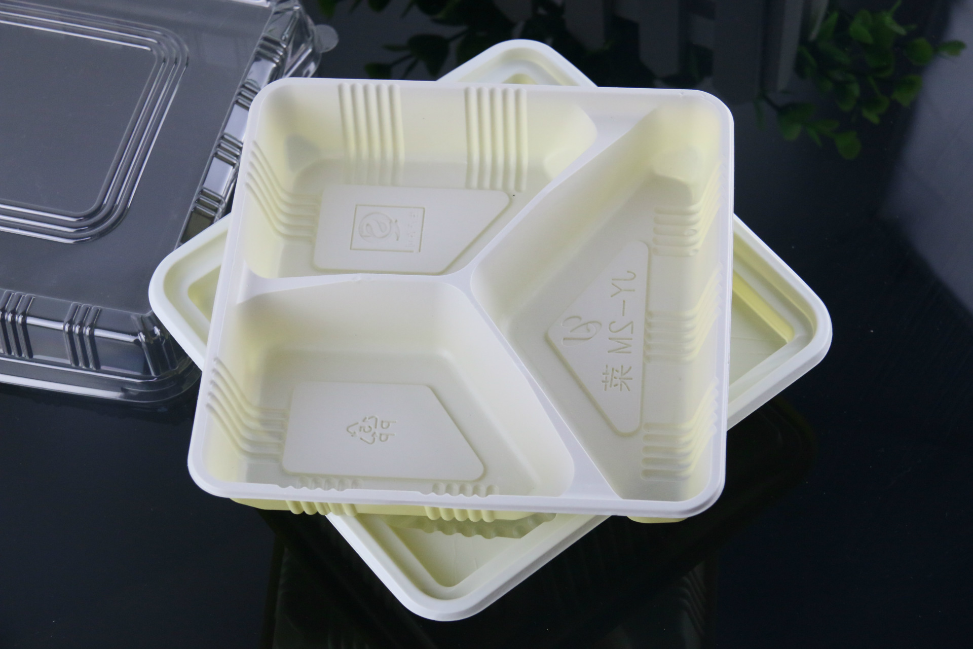 厂家专业生产 塑料三格盘 ps塑料盘 一次性塑料餐盘 可定制