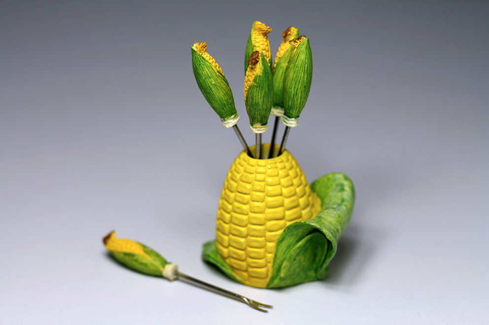 泰国手工水果叉泰国树脂不锈钢动物造型水果叉时尚创意水果签