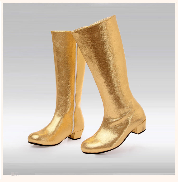 靴子 藏族舞蹈金色靴子 羌族蒙古鞋新疆民族舞鞋厂家批发 舞靴