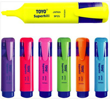 东洋彩色荧光笔 SP-25荧光笔重点标记笔油性记号笔 粗荧光水彩笔