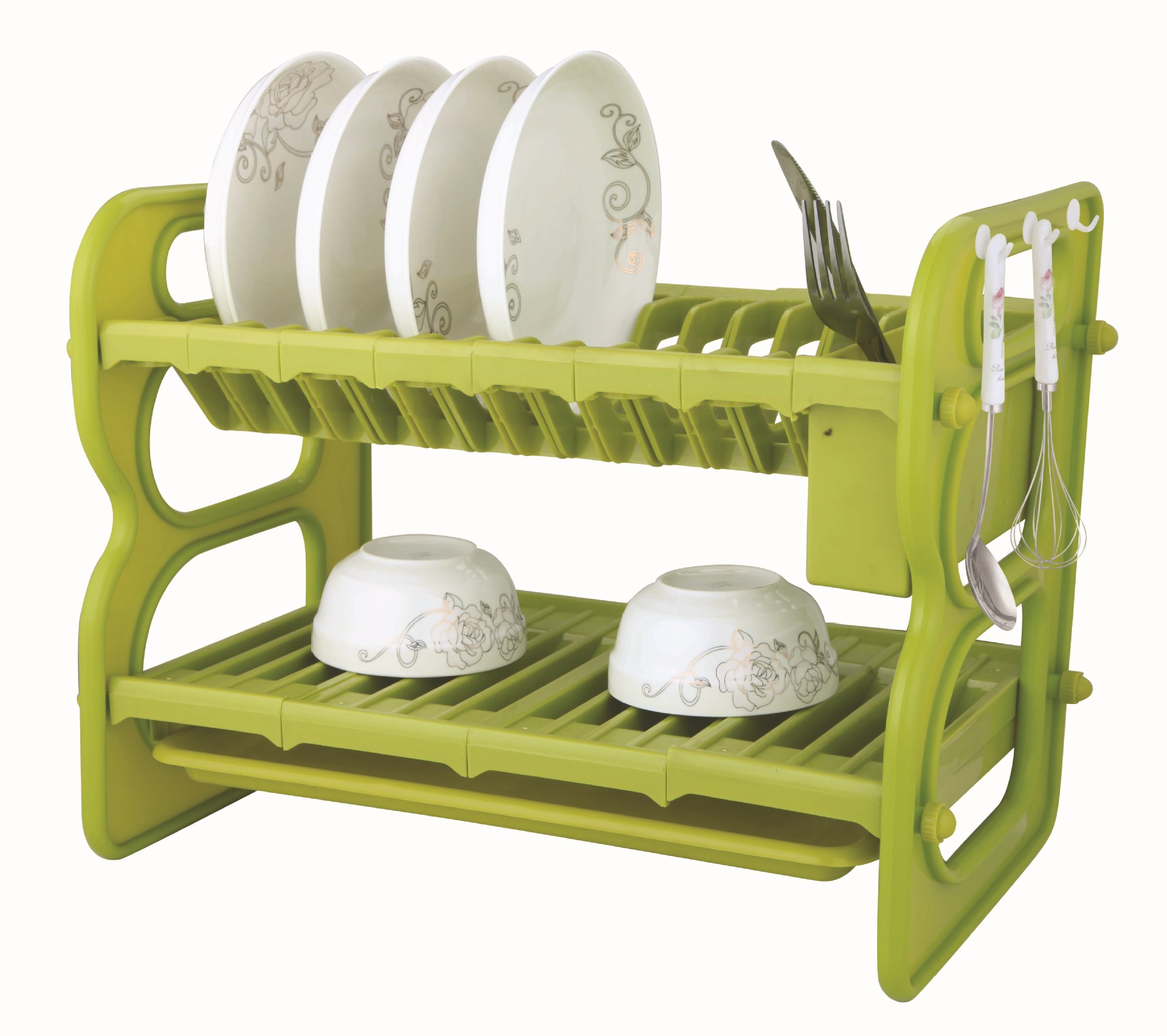 塑料 双层碗碟架 厨房置物架 碗架 沥水架滴水架托盘0