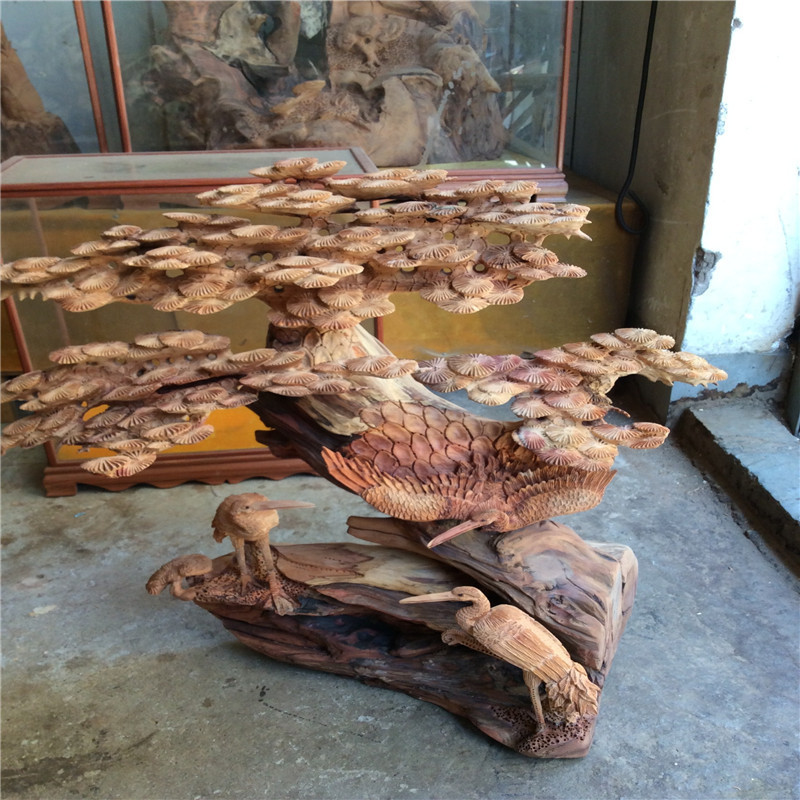 【火树林】高档精美红豆杉根雕摆件 酒店会所摆件木质工艺品厂家