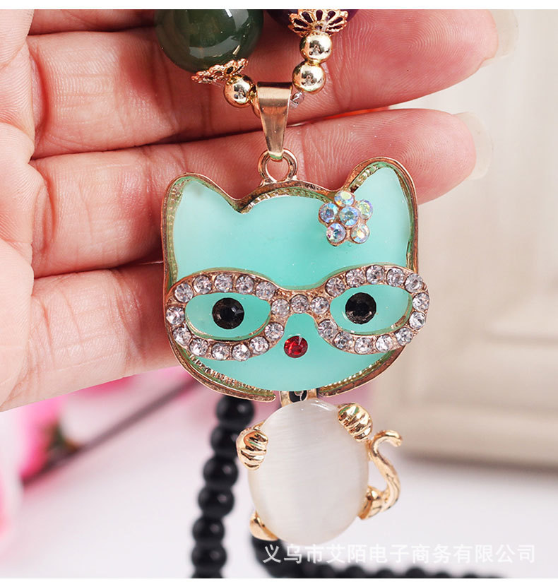 kitty猫项链 欧美卡通可爱饰品 首饰毛衣链批发