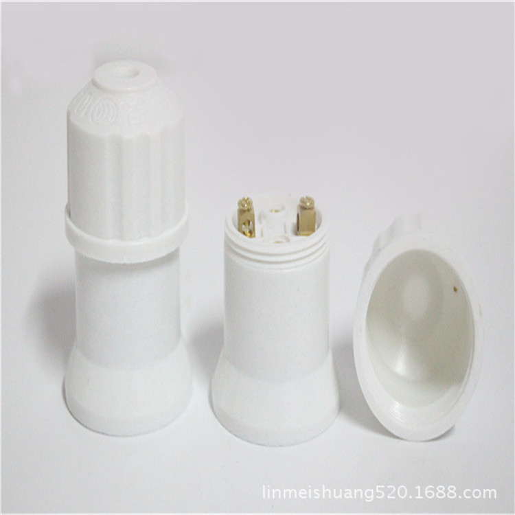 悬吊式螺口灯 e27白色罗口灯头灯座 楼道户外悬挂式灯座吊灯头