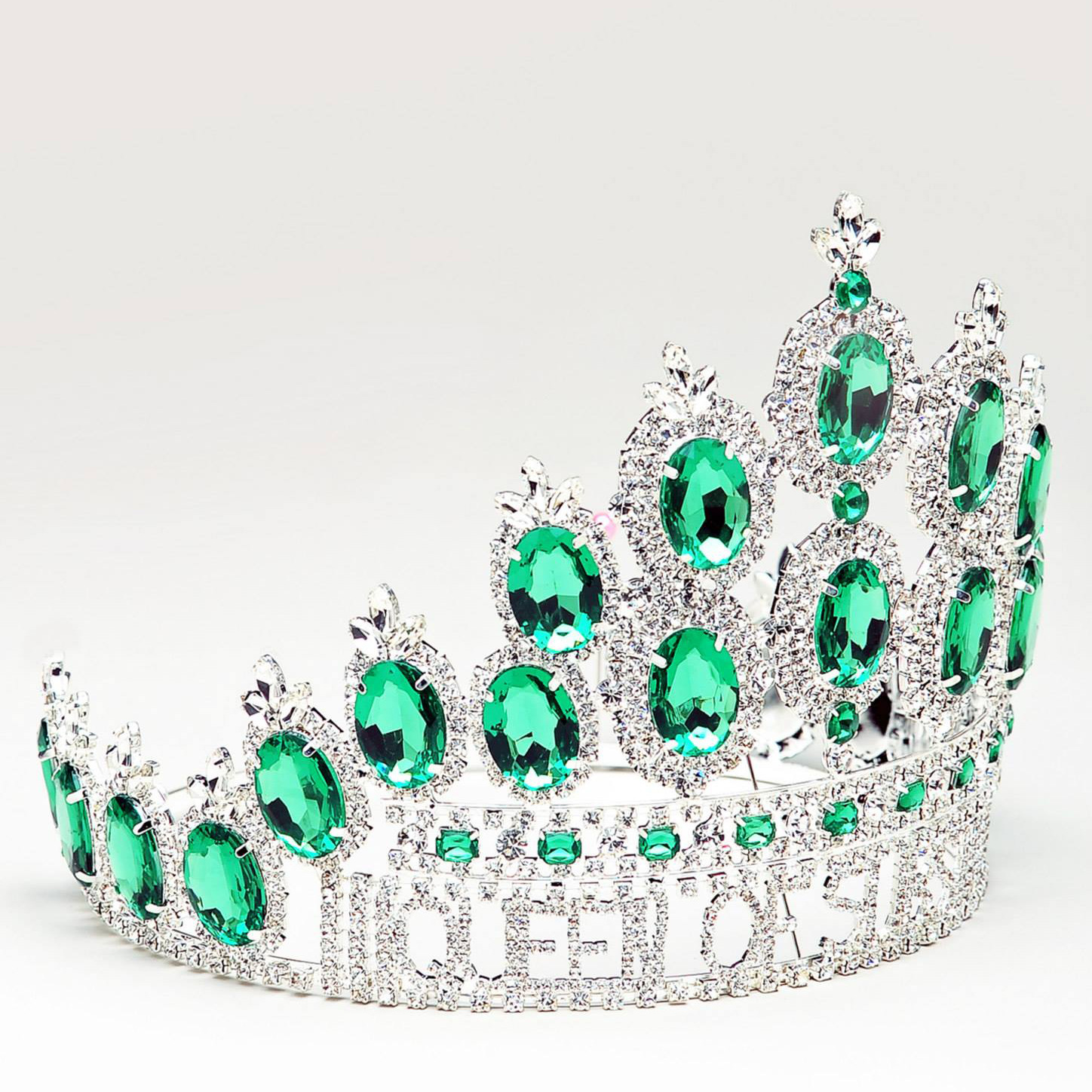 满钻大皇冠 世界小姐王冠 结婚圆形整圈头冠配饰 字母新娘饰品