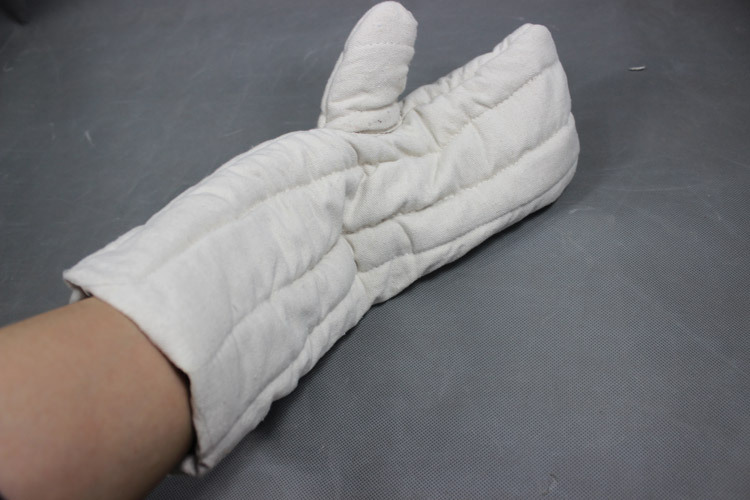 长款帆布棉2指加厚手套帆布耐高温手防烫抓捕防咬防护劳保手套