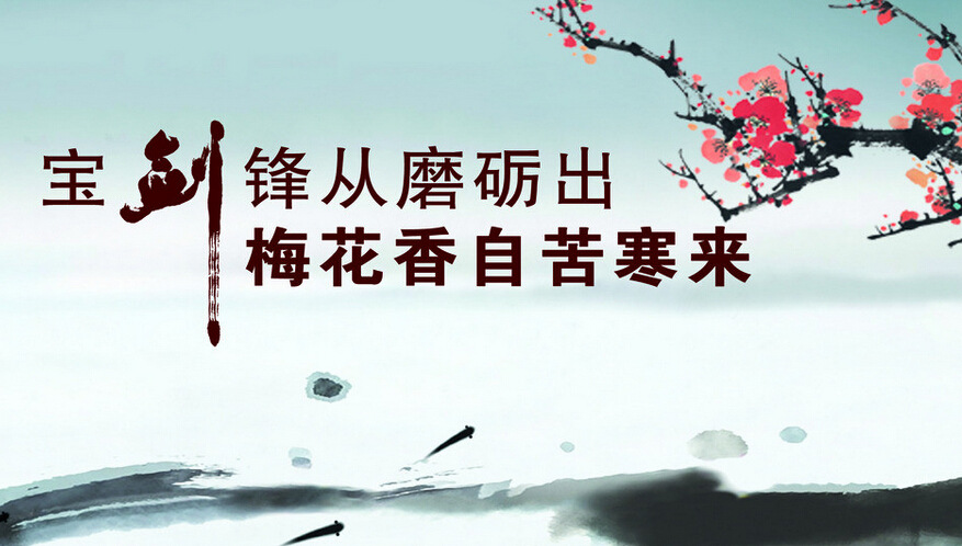 宝剑锋冲磨砺出,梅花香自苦寒来!