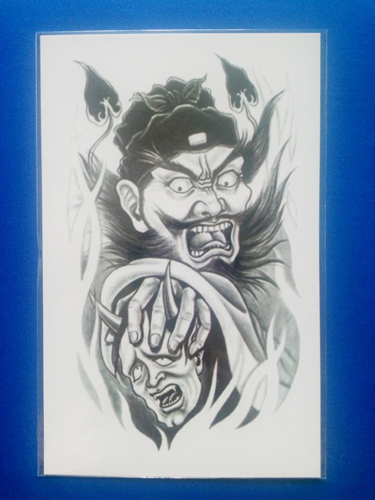 张飞纹身贴 花臂贴纸 厂家批发 防水一次性贴纸 可定制 一件代发