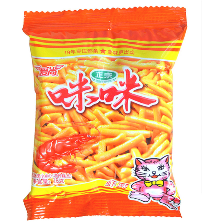 爱尚福马咪咪虾条/蟹味粒 油炸休闲小点心 18g*40包