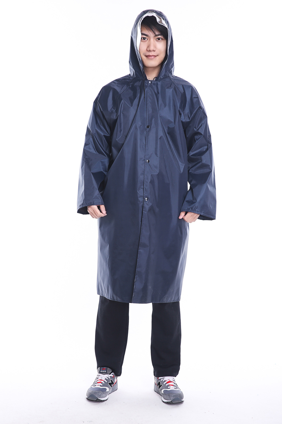 牛津布大帽檐大雨衣带袖雨衣长款劳保连体雨衣大袍抗洪雨衣