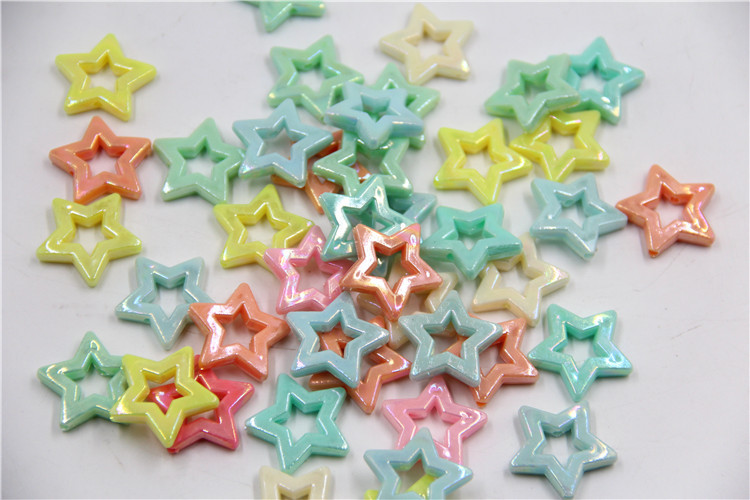 镂空五角星 diy儿童串珠材料 糖果珠 ab彩珠子散珠 亚克力珠子