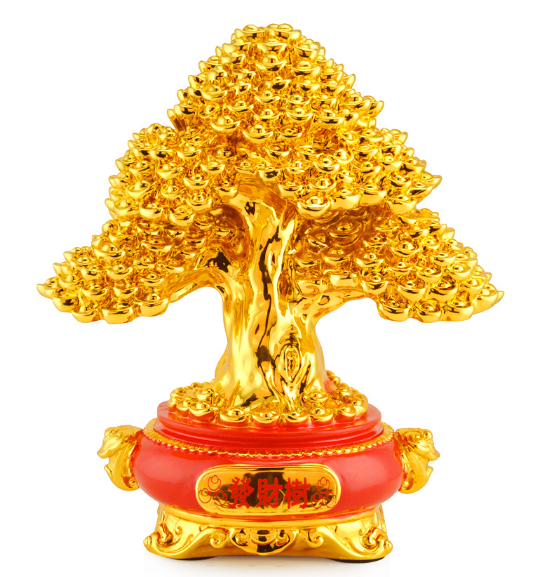 开光发财树聚宝盆摇钱树家居饰品摆件店铺公司开业礼品招财摆设