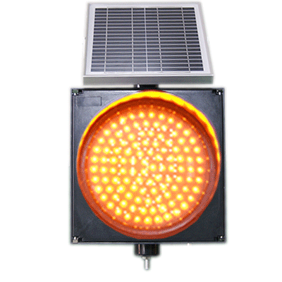 太阳能黄闪灯 太阳能警示灯 太阳能爆闪灯厂家太阳能黄闪灯200mm