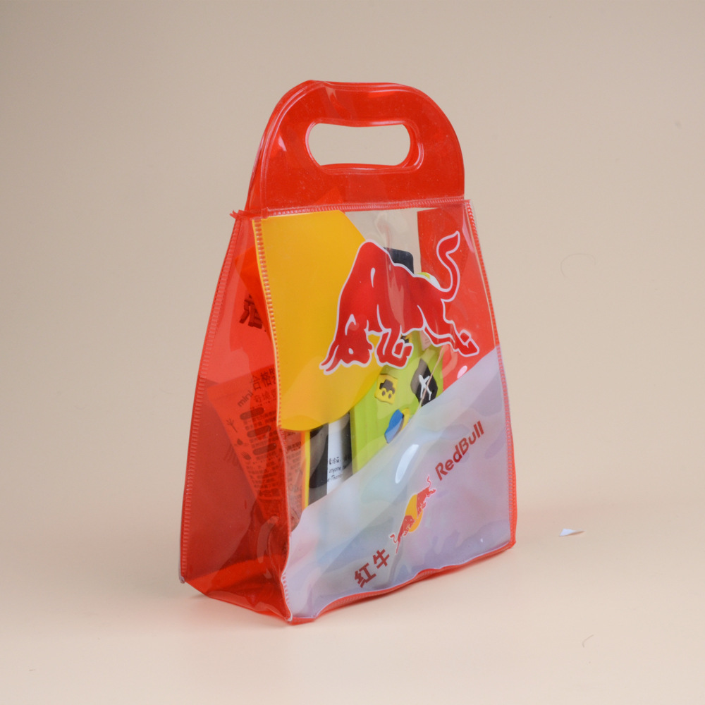 来图定制pvc定制款红牛饮料包装袋 vu彩印电压灌装饮料防水手提袋