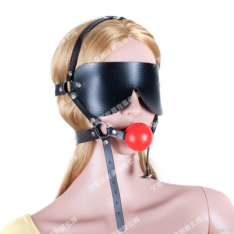艾斯乐成人情趣黑色马具型眼罩硅胶口球调教口塞口枷堵嘴用品批发