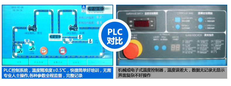 台亚螺杆式冷水机操作面板对比