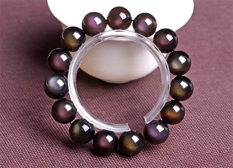 供应***冰种黑曜石手链8mm