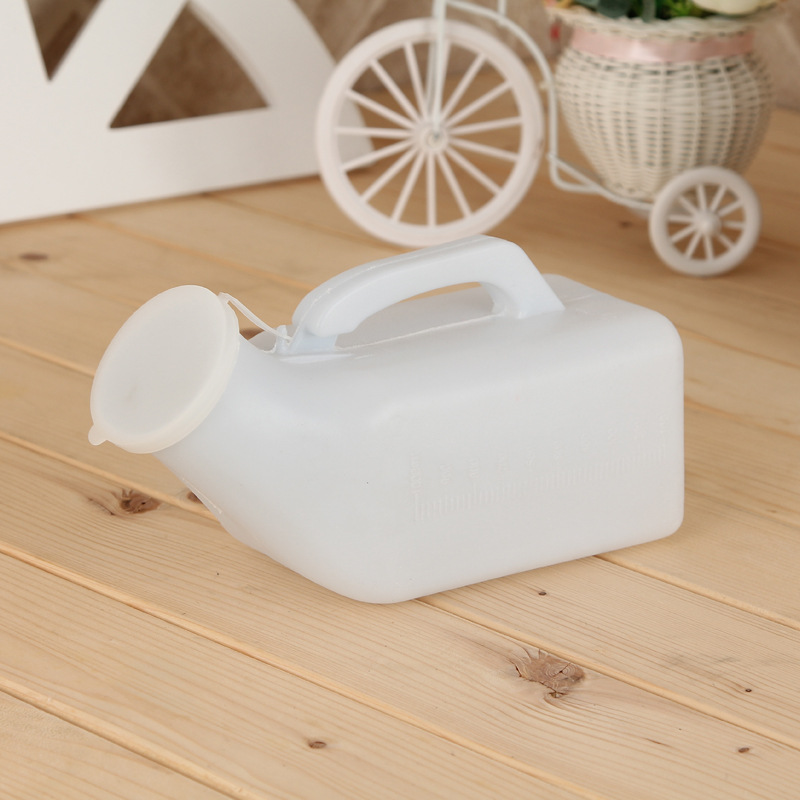 【原厂直供】供应男士医用pe吹塑白色带盖尿壶1000ml