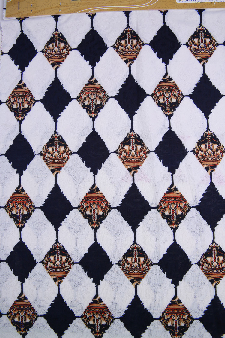 [现货批发]新款针织电脑提花面料印花 上衣t恤服装面料印花