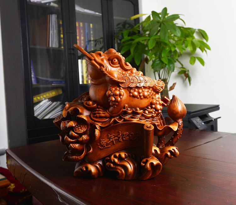 开光三足金蟾摆件大号 红木金蝉连年招财开业礼品 金蟾蜍吉祥物