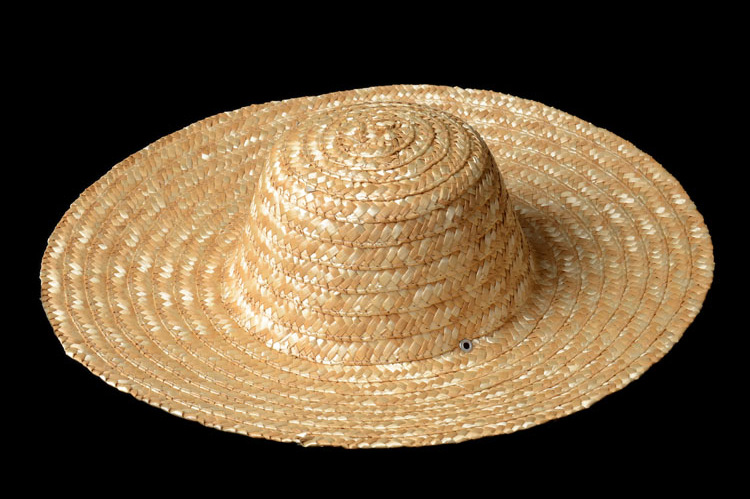 安全帽 防护帽 草帽 农民帽 稻草道具帽 18寸大草帽