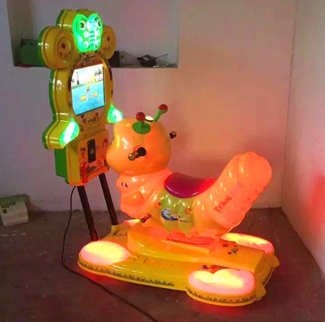 厂家直销新款投币3d糖宝毛毛虫摇摆机 儿童电动玩具摇摇车