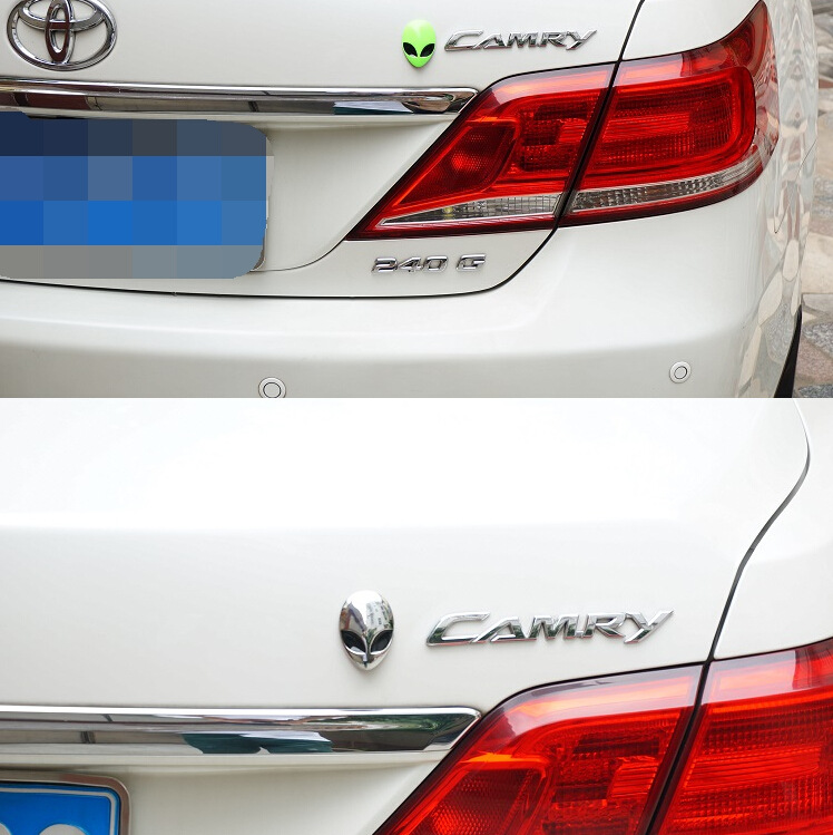 汽车个性车贴 外星人金属车标 3d立体车身贴 创意 搞怪改装车标