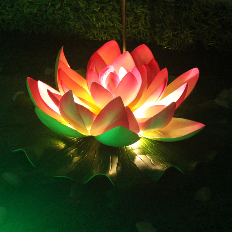 led景观灯 户外亮化工程高档公园观赏荷花灯 水池装饰仿真莲花灯