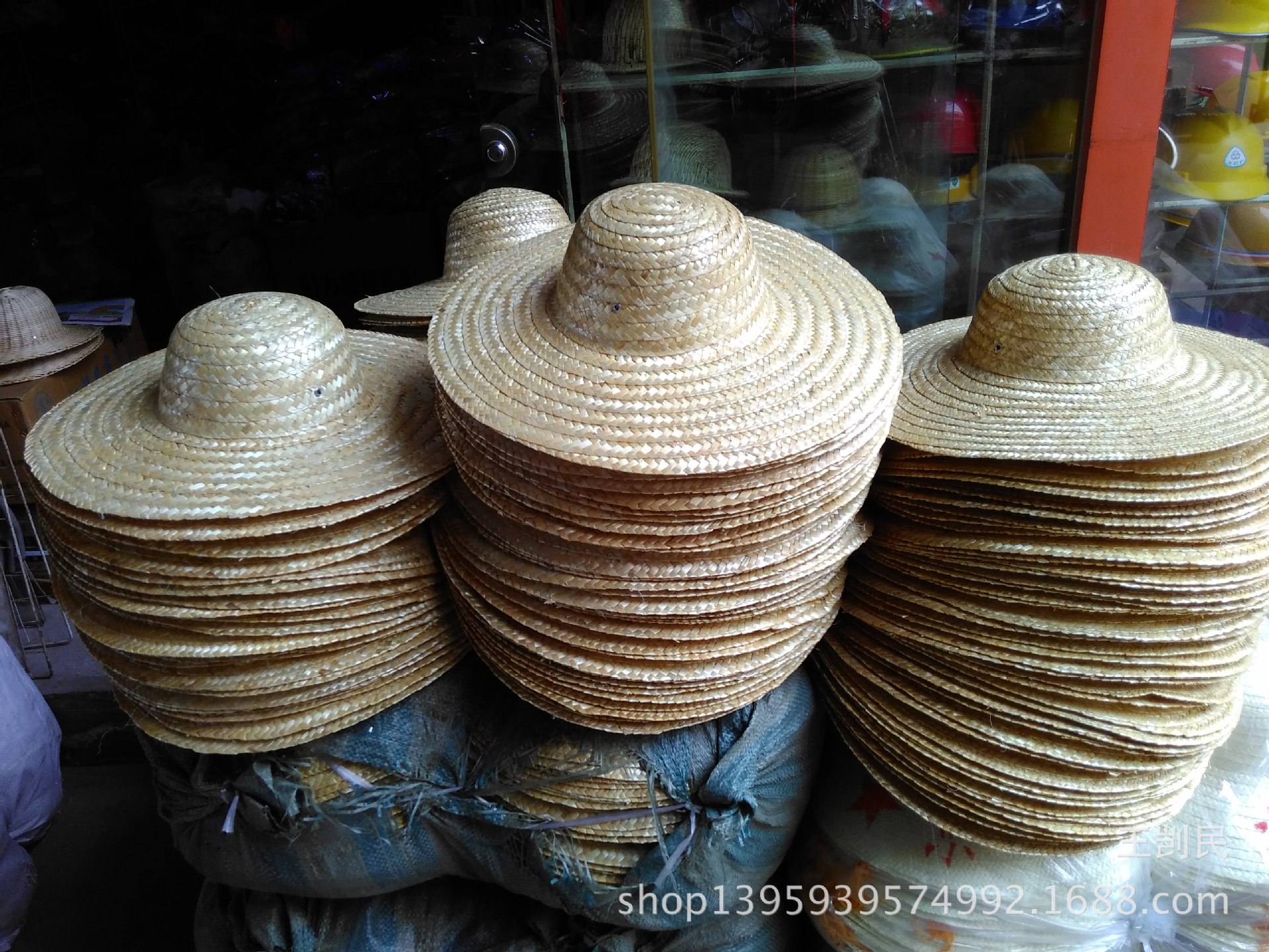 厂家供应 农民麦秆草帽 原色遮阳草帽 本色大沿45cm草帽 田园草帽