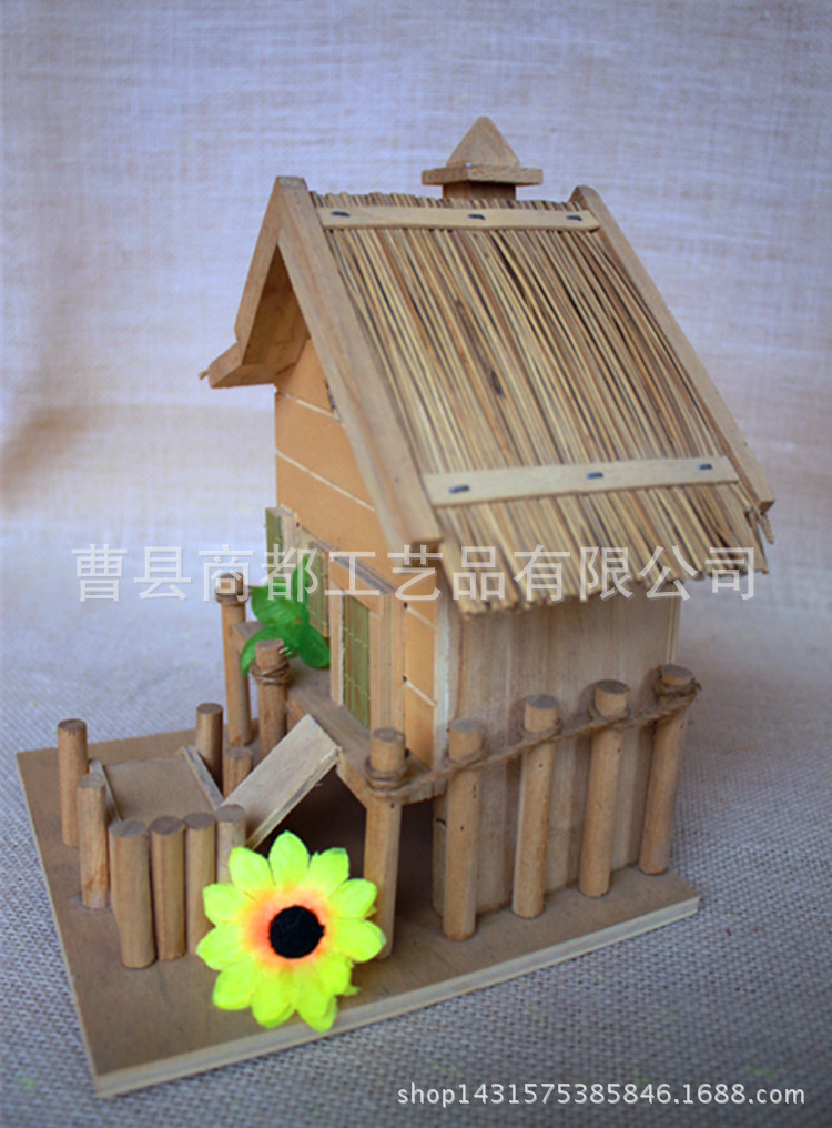 曹县木质工艺品厂生产供应小房子型木制鸟窝