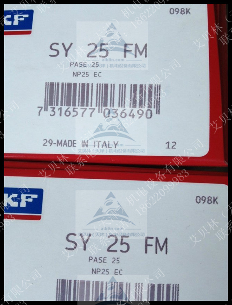 座式Y轴承单元 进口SKF外球面轴承 SY 25 FM 偏心锁定套 保证正品