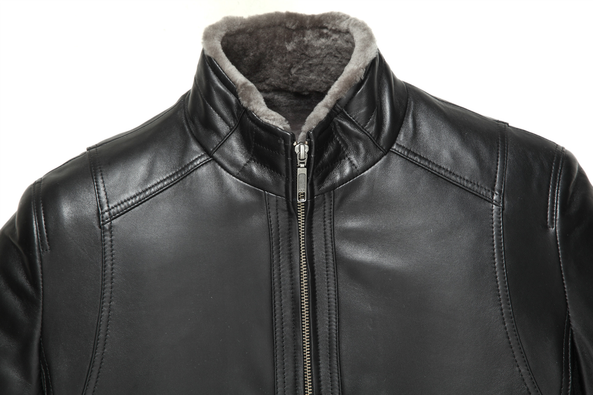 新款男士真皮皮衣 中年商务加厚毛领外套内料纯羊毛皮衣爸爸装