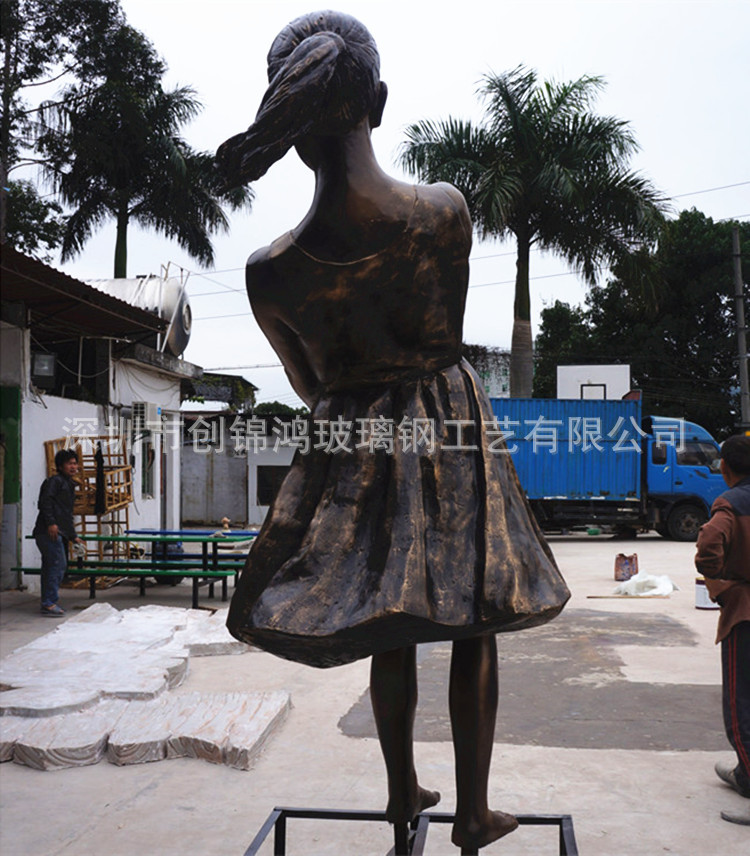 玻璃钢雕塑_写实人物小品 园林广场人物小品 