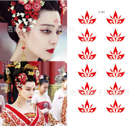 纹身贴纸批发武媚娘妆古装影楼影视剧花钿额头贴花眉心贴 d-183