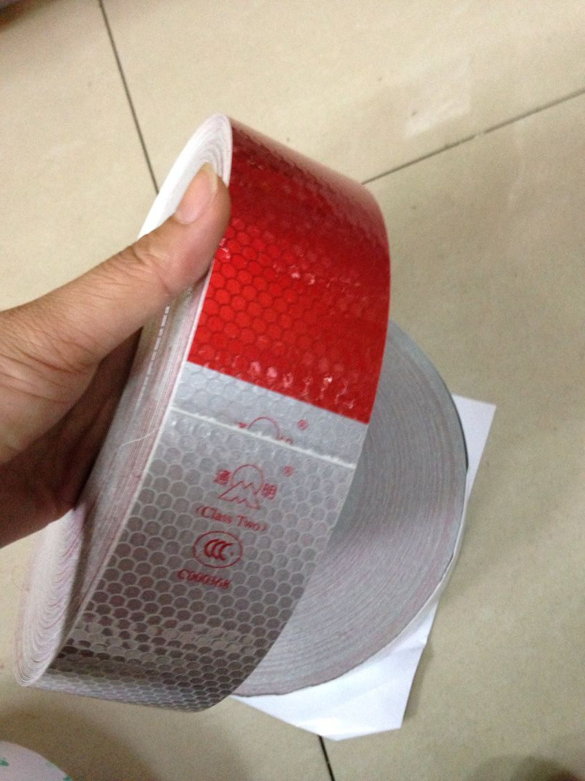 正品通明车身贴 反光贴 红白条 车身反光标识 货车反光纸 年审