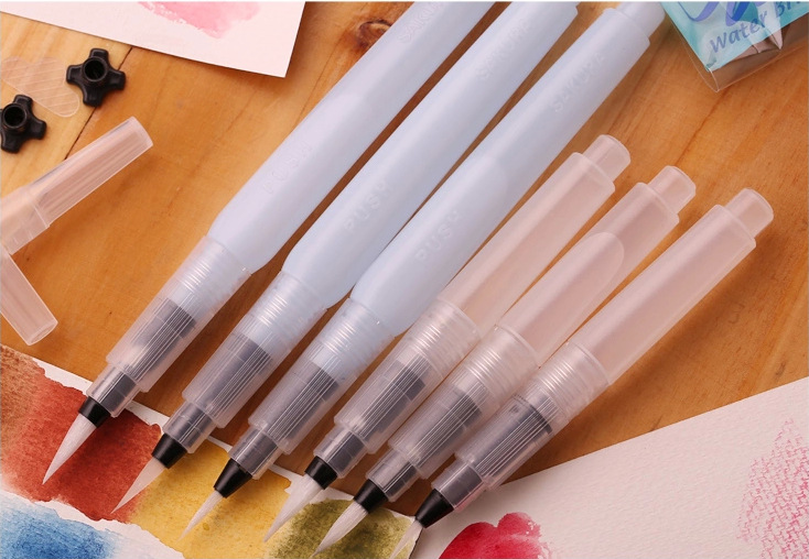 包邮 自来水储水毛笔科学毛笔水溶性彩铅固体水彩 好伴侣厂家直销