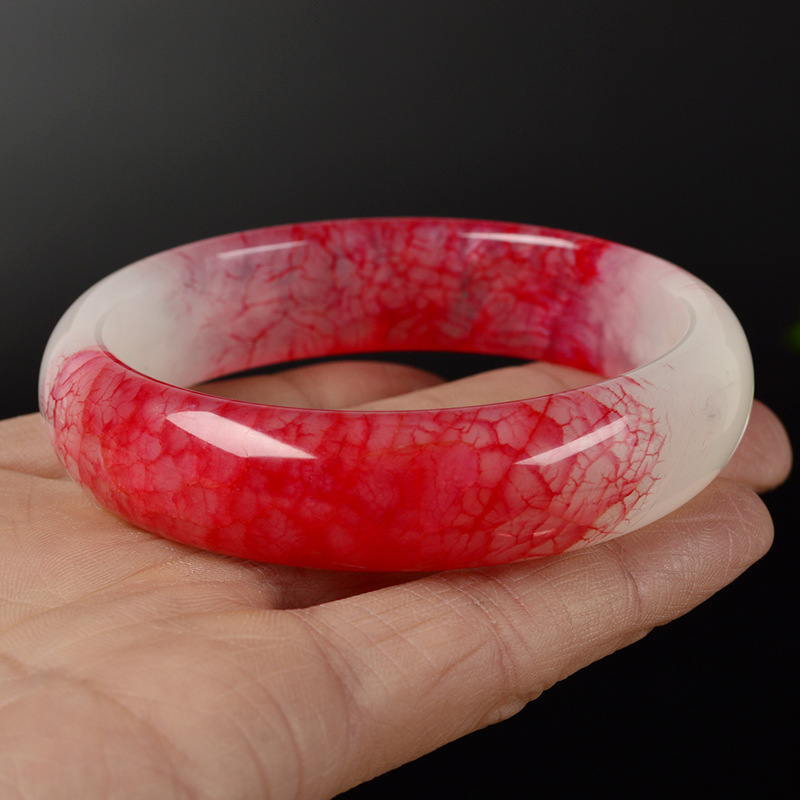 厂家直销 纯天然正品a货 精美岫玉凤血石女士手镯玉镯子特价