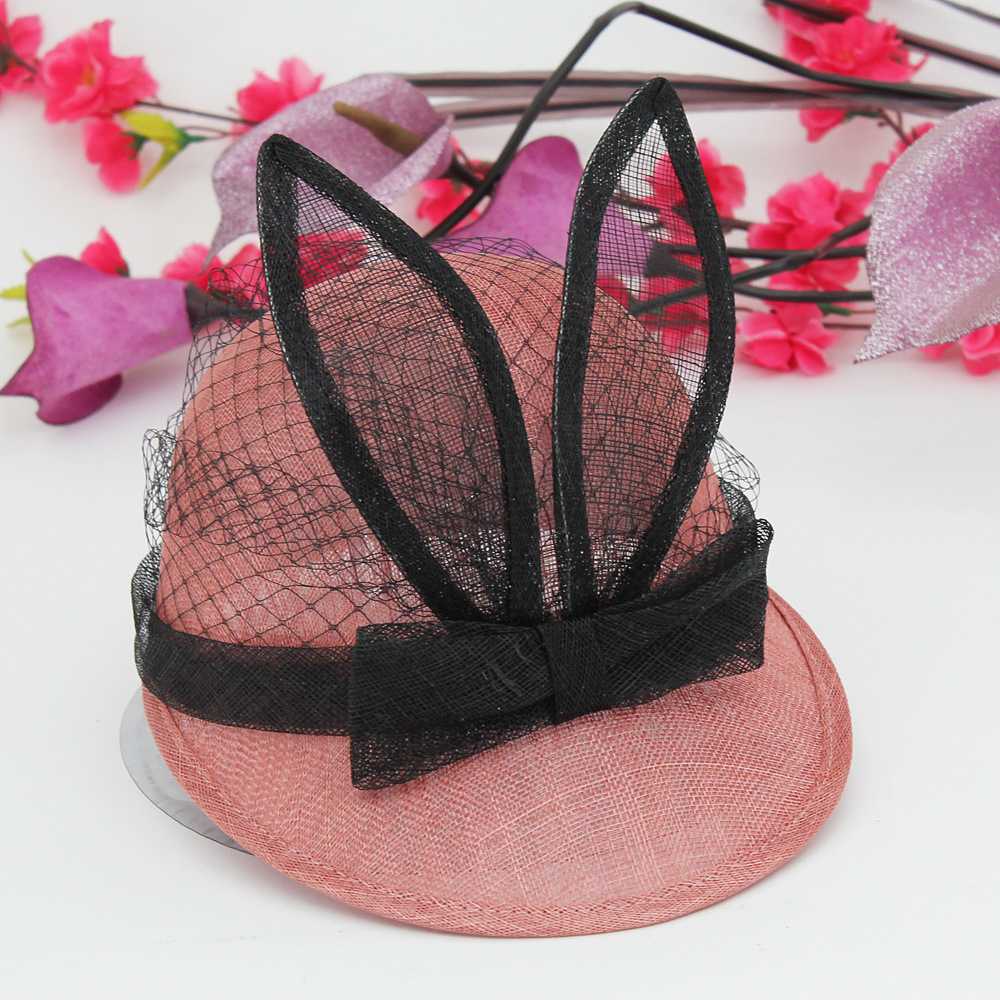 韩版可爱免耳朵网帽 圆顶女士时尚麻纱帽