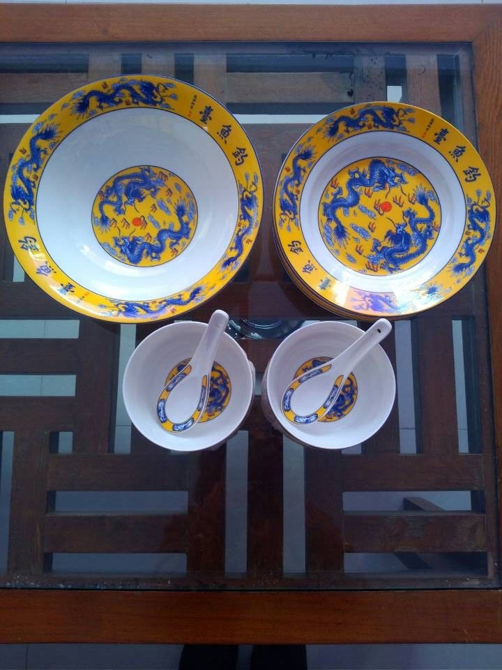 钓鱼台陶瓷养生能量瓷十三头养生能量瓷餐具套装 厂家直销