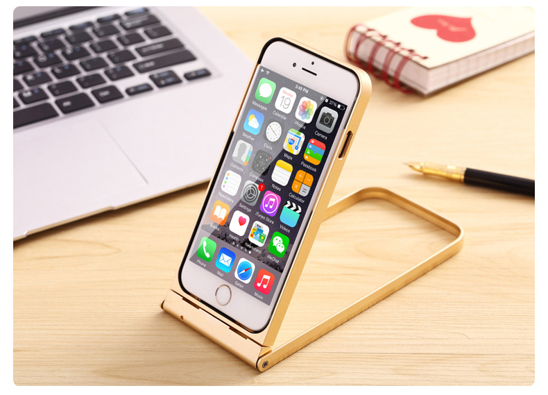R-Just 360° Rotating Selfie Wireless Bluetooth Remote Shutter Aluminum Metal Bumper Stand Case for Apple iPhone 7 Plus
